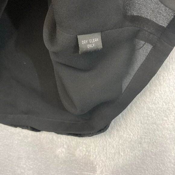 Linda Allard Ellen Tracy Velvet Burnout Dress Size 4 Silk Black Art Long Sleeve - Picture 11 of 15